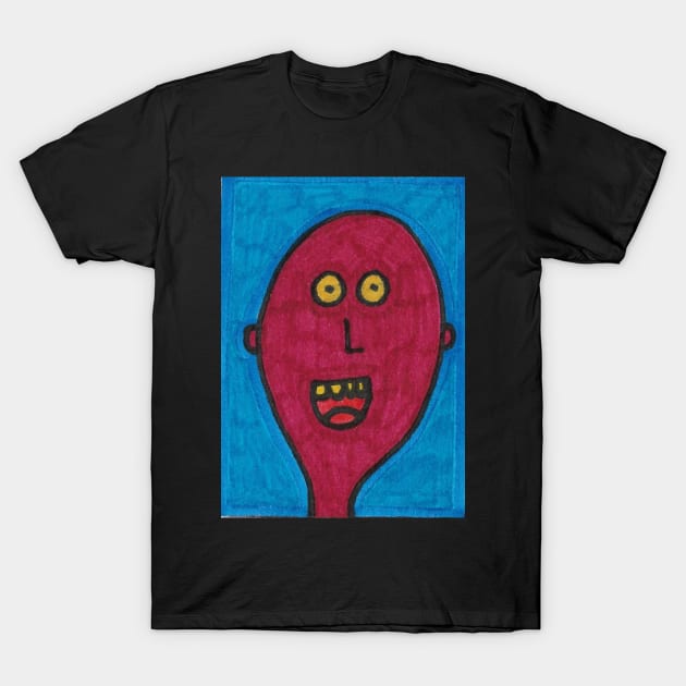 Happy Man on Blue T-Shirt by JaySnellingArt